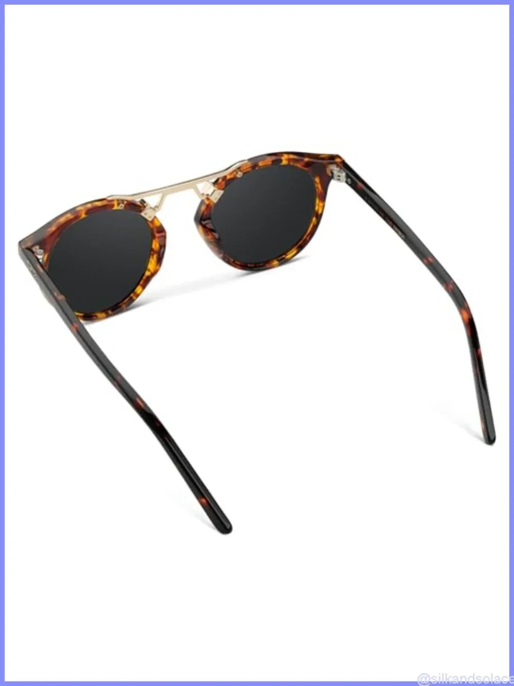 Polarized Round Double-Bridge Sunglasses UV400 Full Frame